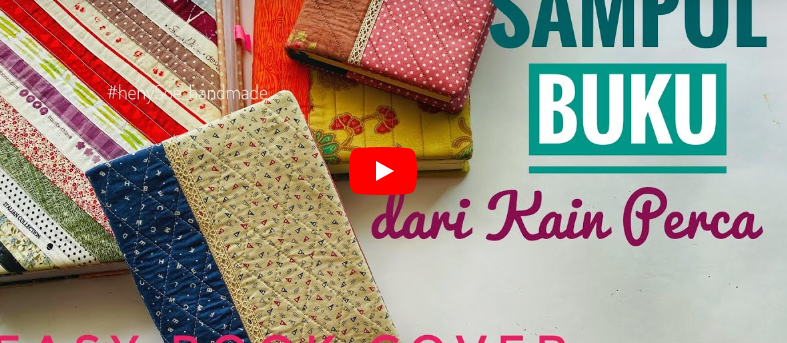 Cara Membuat Sampul Buku dari Kain Perca ll DIY Cover Buku ll Fabric Book Cover Tutorial